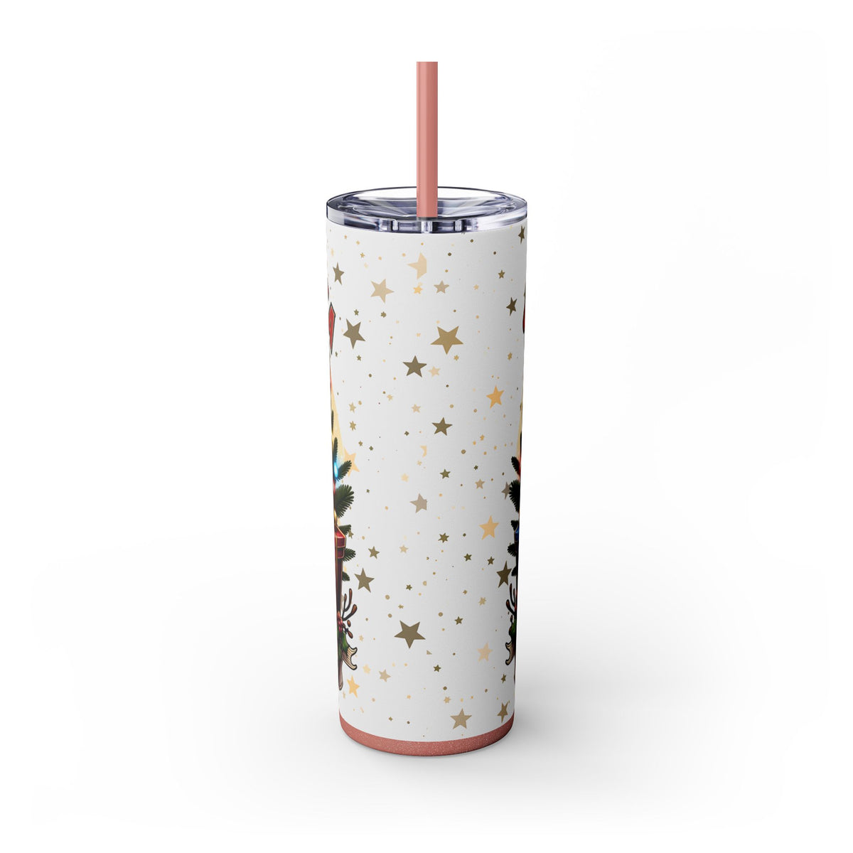 Funny Santa Skinny Tumbler with Straw, 20oz