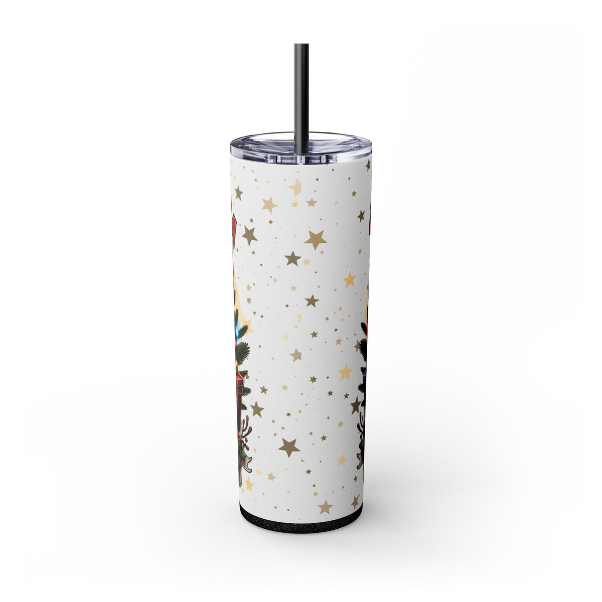 Funny Santa Skinny Tumbler with Straw, 20oz