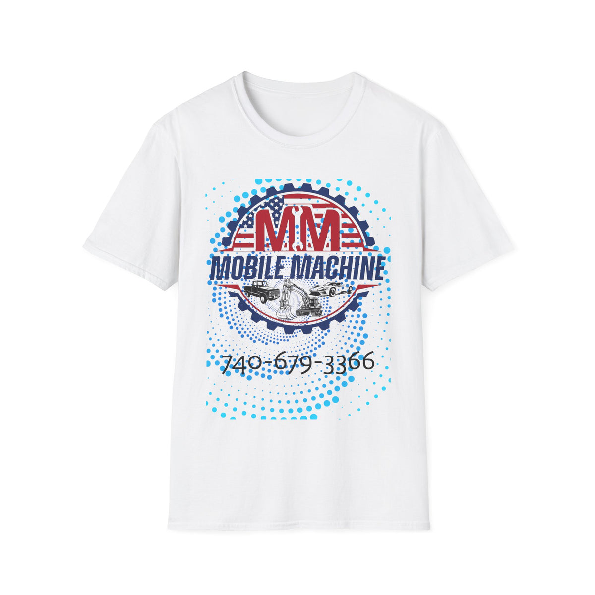 Retro Mobile Machine Unisex Softstyle T-Shirt - Vintage Car Graphic Tee