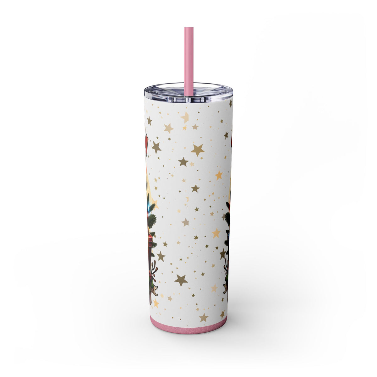 Funny Santa Skinny Tumbler with Straw, 20oz
