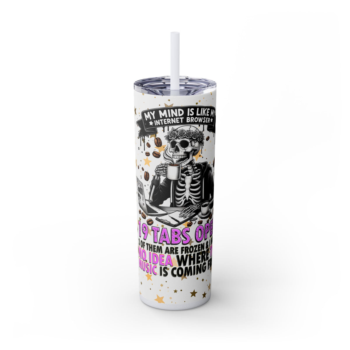 Skinny Tumbler with Straw, 20oz