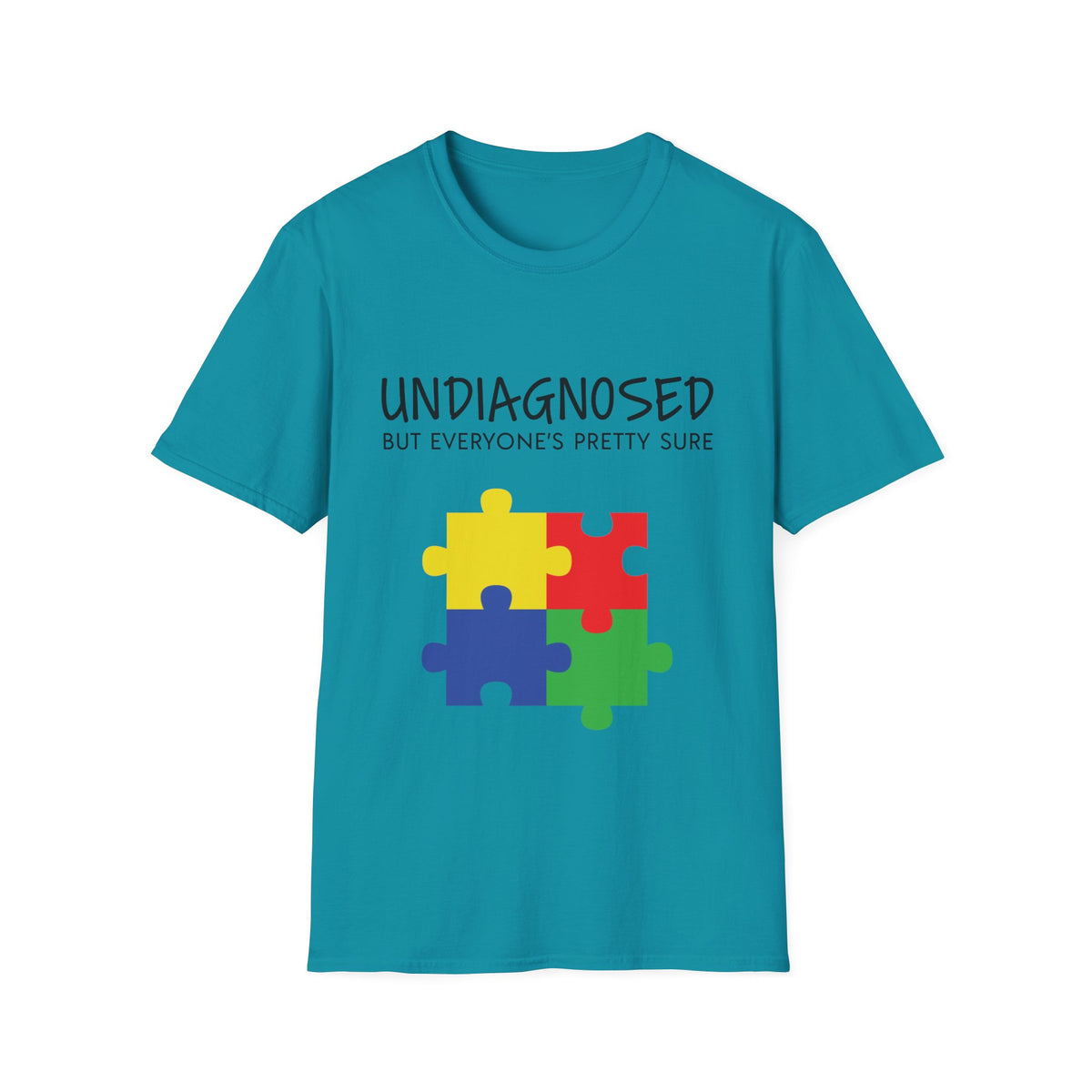 Unisex Softstyle T-Shirt - "Undiagnosed But Everyone's Pretty Sure" Puzzle Design