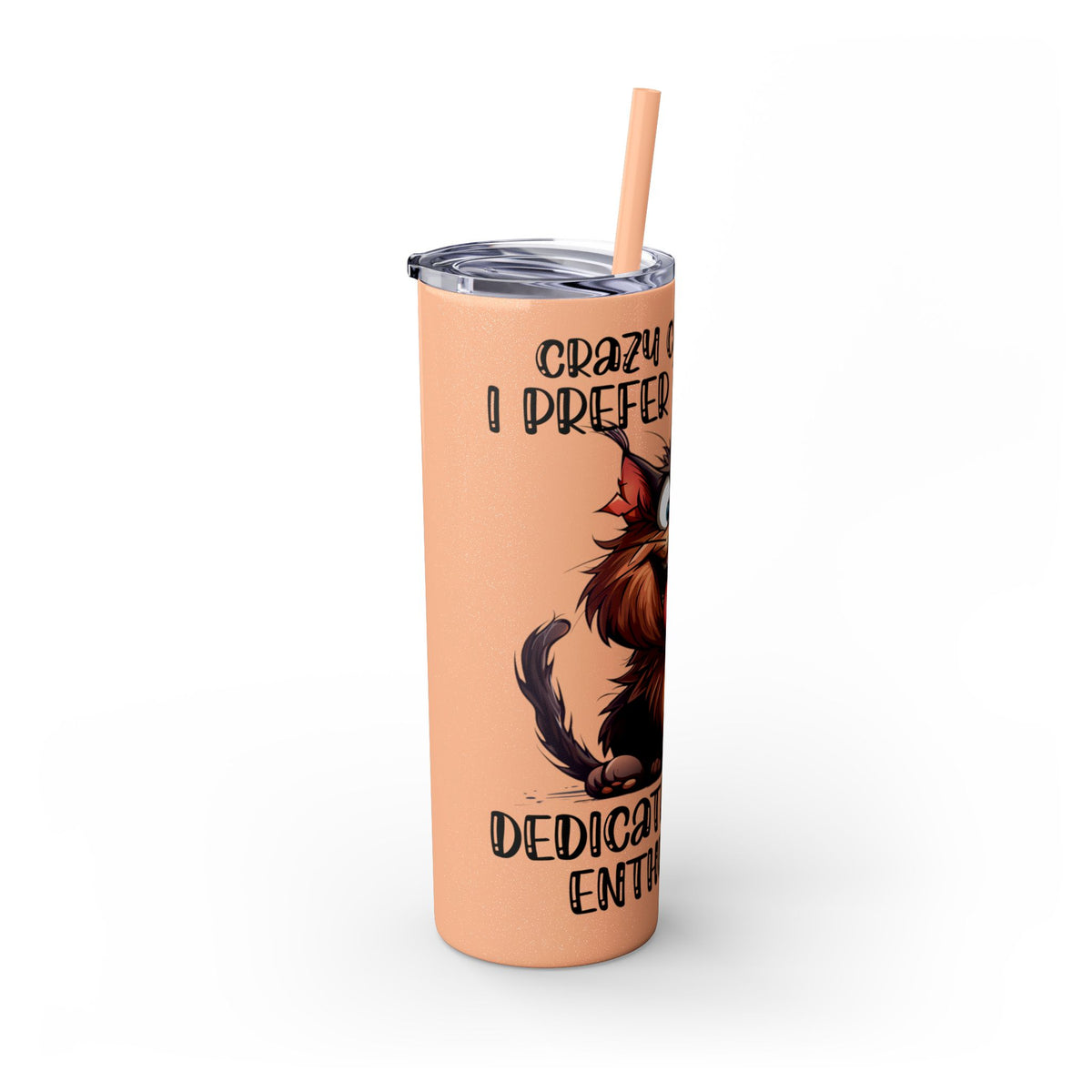 Funny Cat Skinny Tumbler with Straw, 20oz