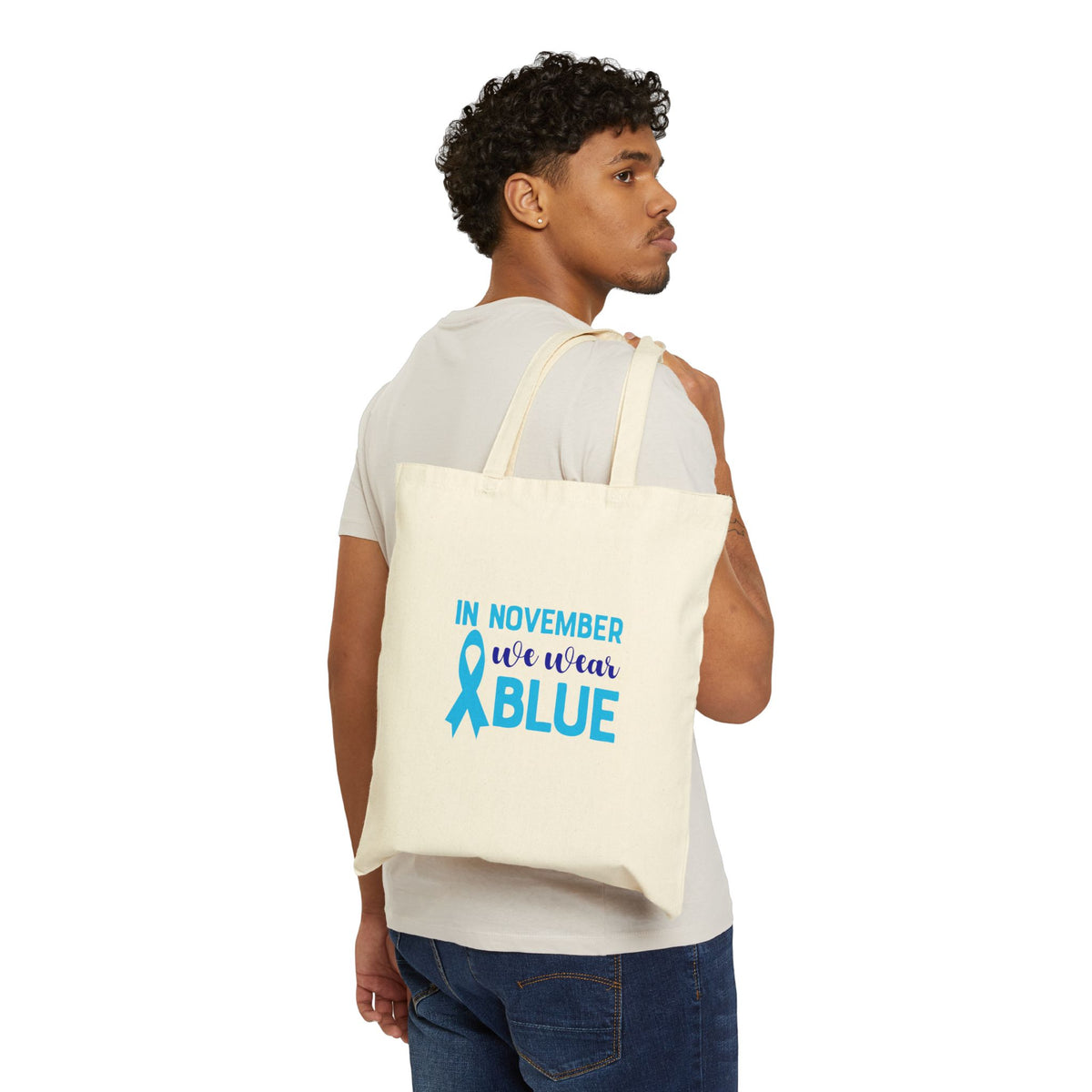 In November We Wear Blue Tote Bag