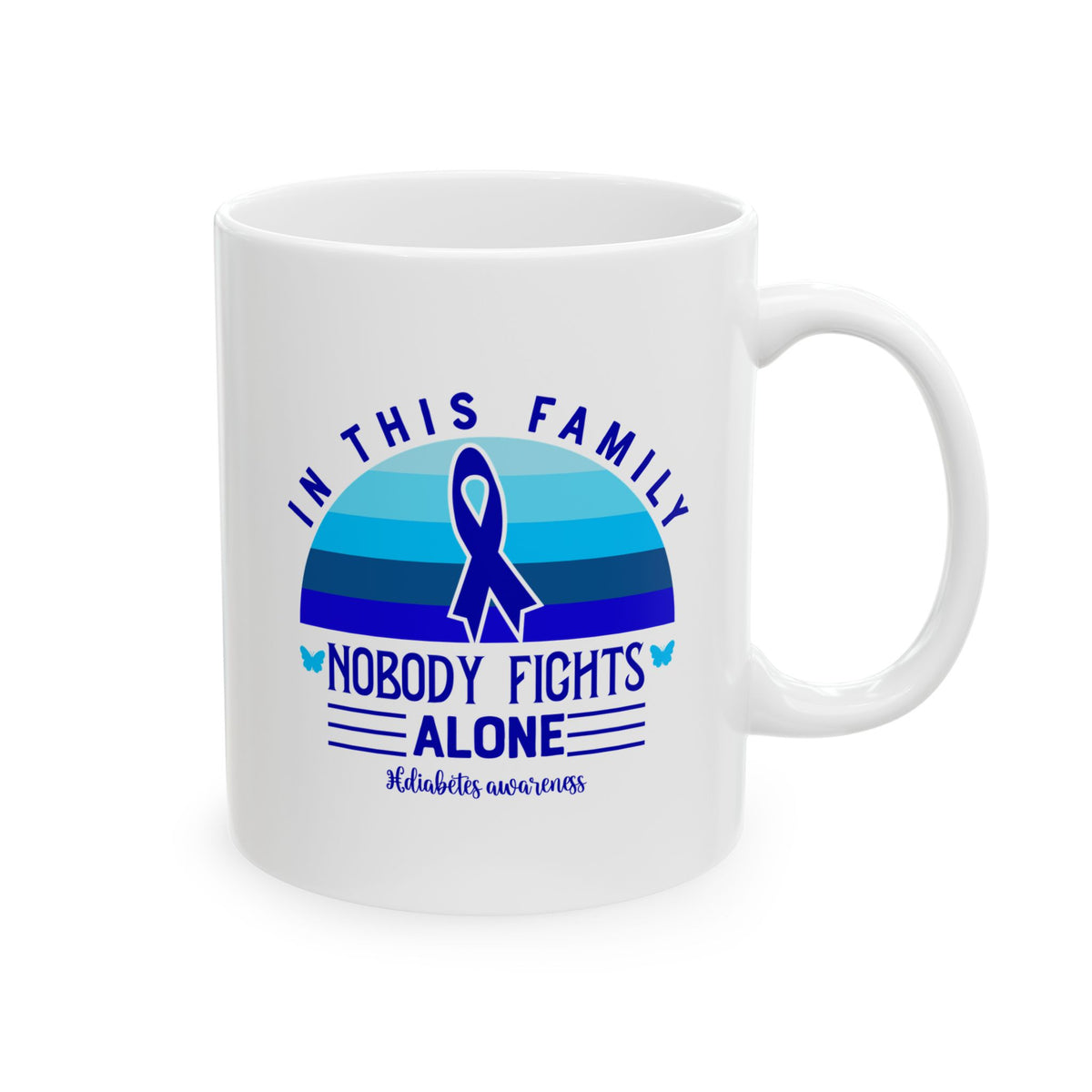 In My Family Nobody Fights Ceramic Mug