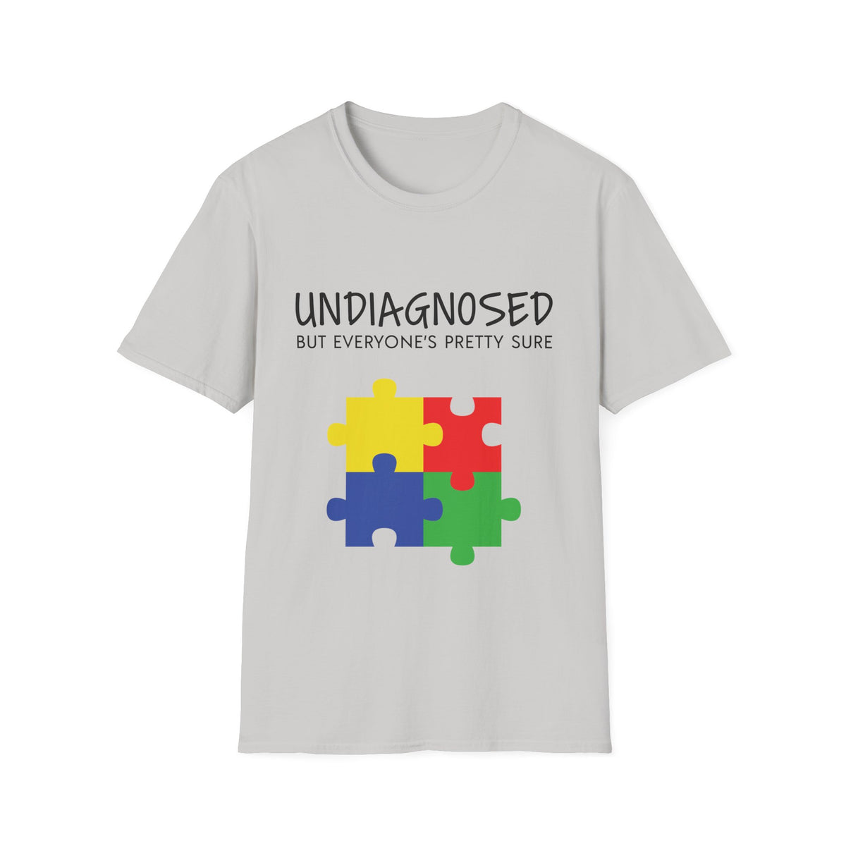 Unisex Softstyle T-Shirt - "Undiagnosed But Everyone's Pretty Sure" Puzzle Design