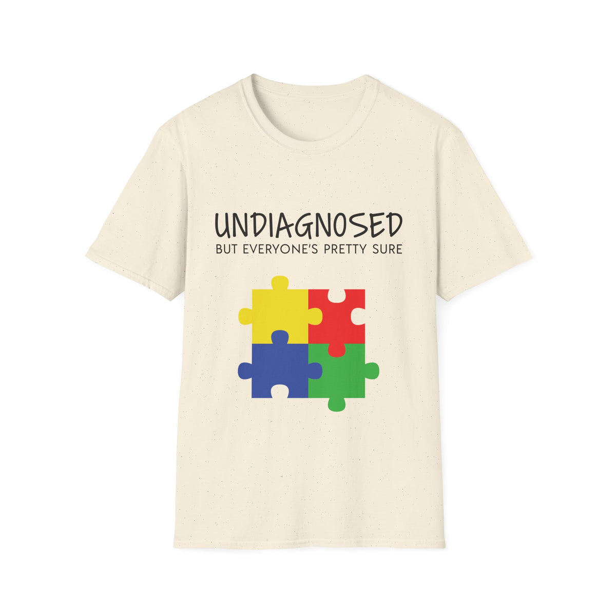 Unisex Softstyle T-Shirt - "Undiagnosed But Everyone's Pretty Sure" Puzzle Design