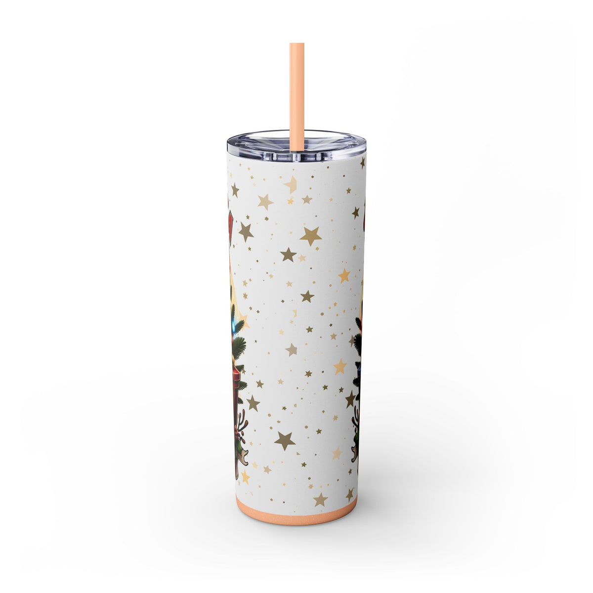 Funny Santa Skinny Tumbler with Straw, 20oz
