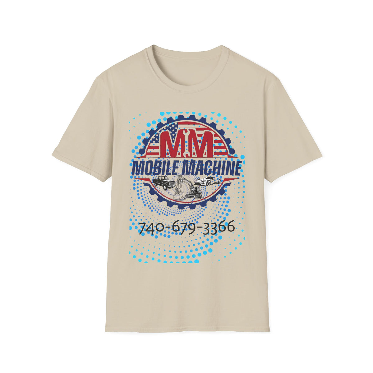 Retro Mobile Machine Unisex Softstyle T-Shirt - Vintage Car Graphic Tee