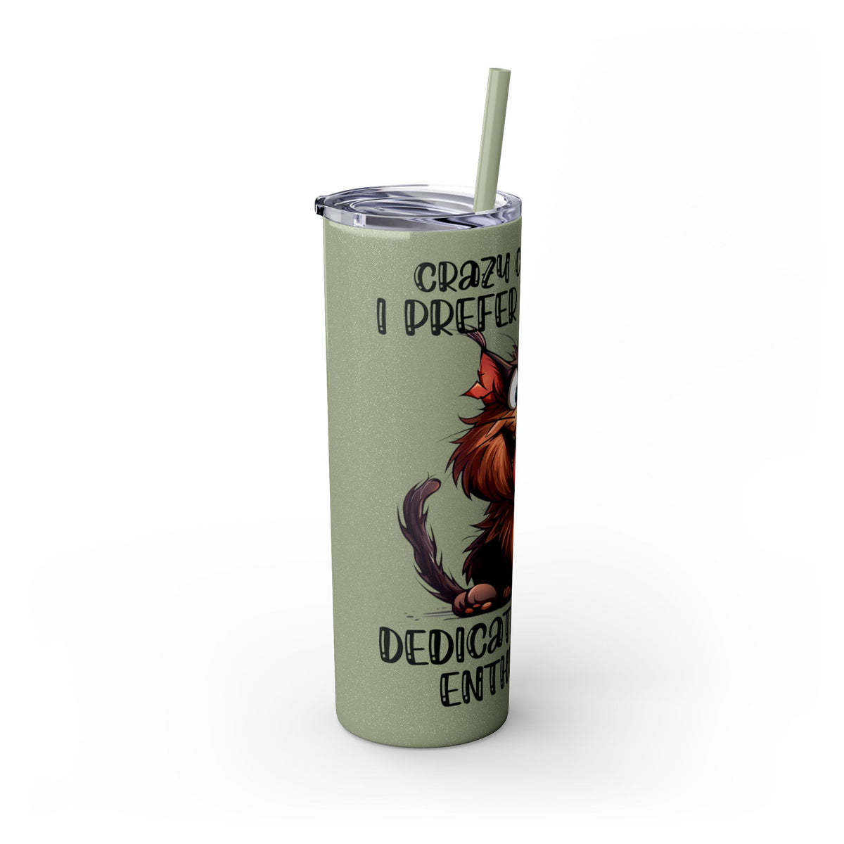 Funny Cat Skinny Tumbler with Straw, 20oz