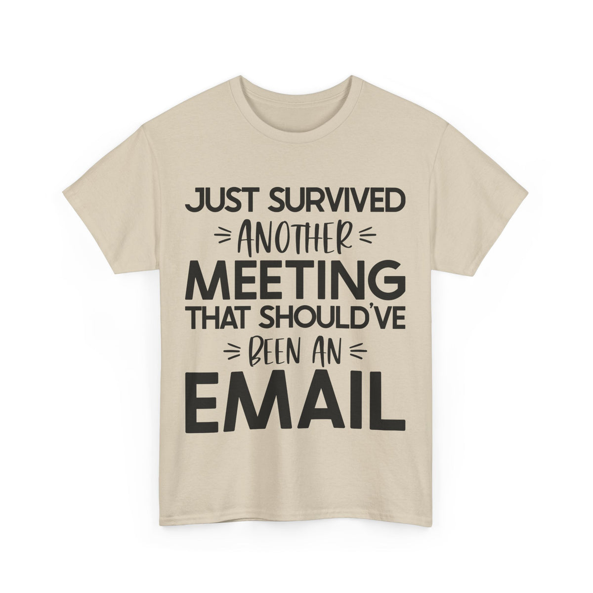 Funny Office Humor T-Shirt - 'Just Survived Another Meeting That Should've Been an Email'