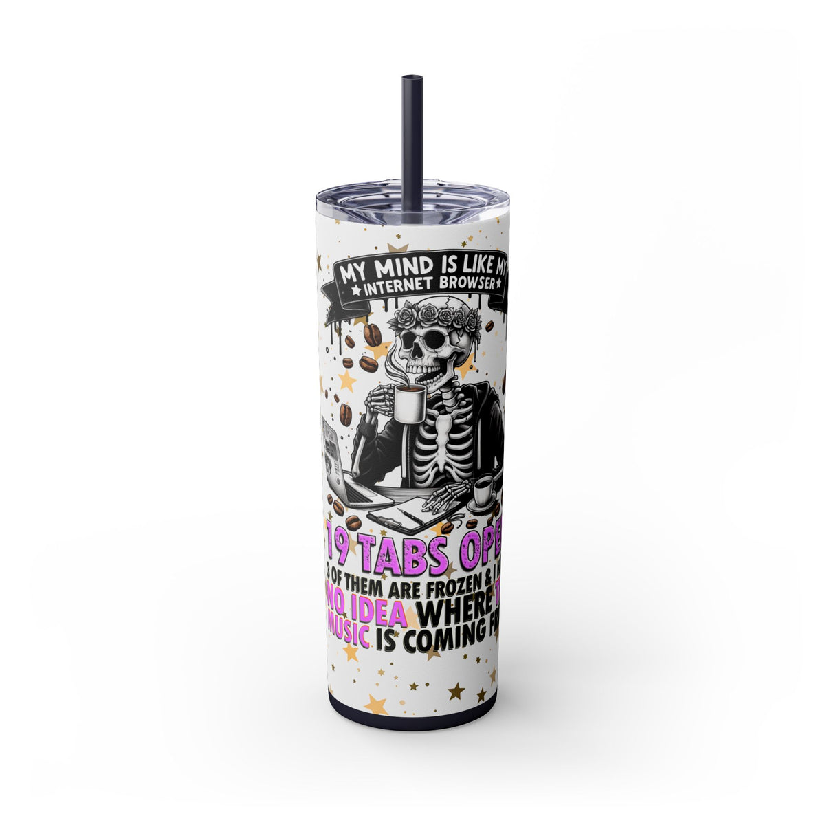 Skinny Tumbler with Straw, 20oz