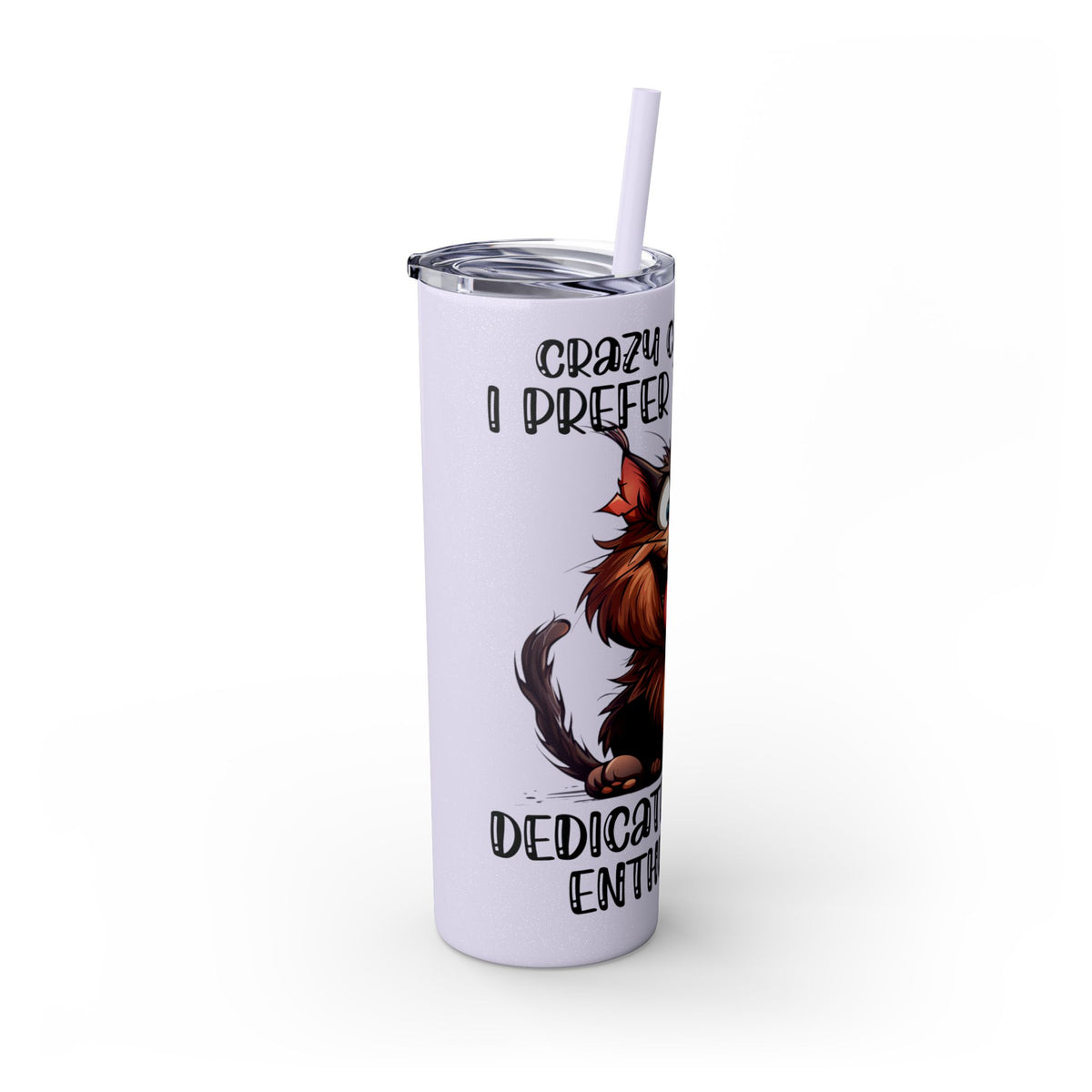 Funny Cat Skinny Tumbler with Straw, 20oz