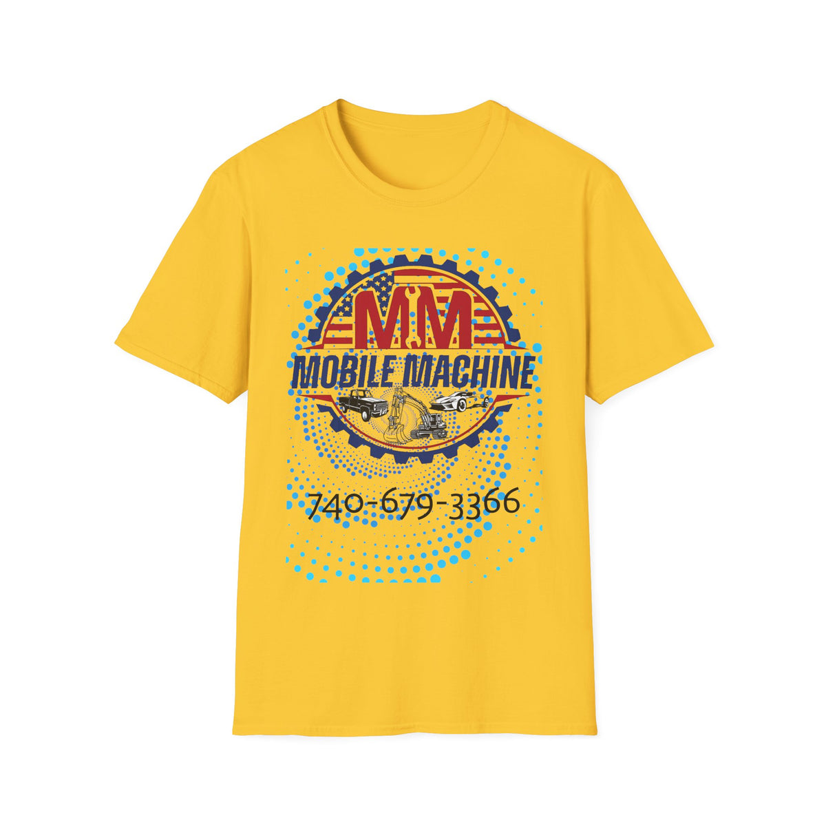 Retro Mobile Machine Unisex Softstyle T-Shirt - Vintage Car Graphic Tee