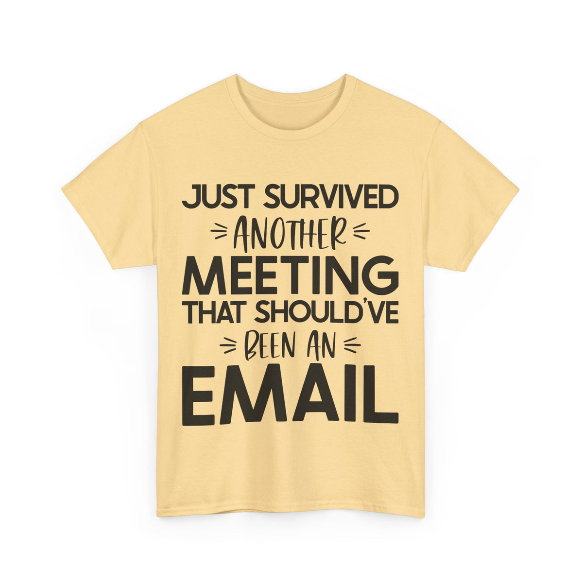 Funny Office Humor T-Shirt - 'Just Survived Another Meeting That Should've Been an Email'