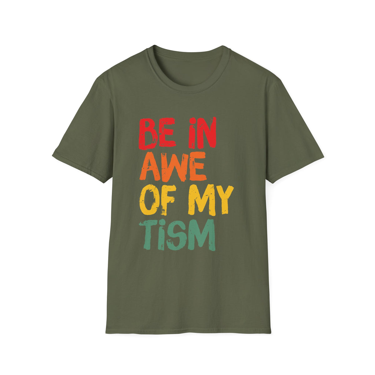 Inspirational Unisex Softstyle T-Shirt - 'Be In Awe Of My Tism'
