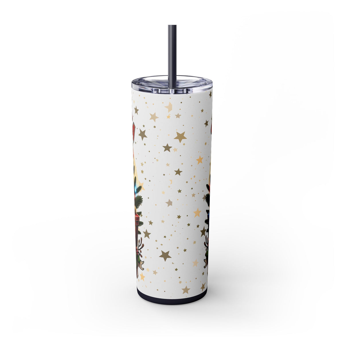 Funny Santa Skinny Tumbler with Straw, 20oz