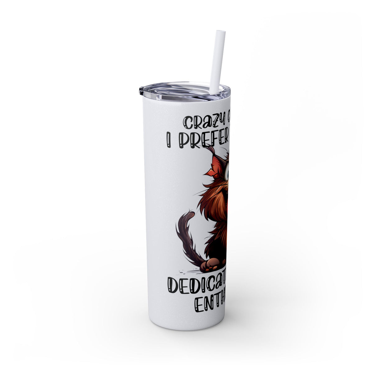 Funny Cat Skinny Tumbler with Straw, 20oz