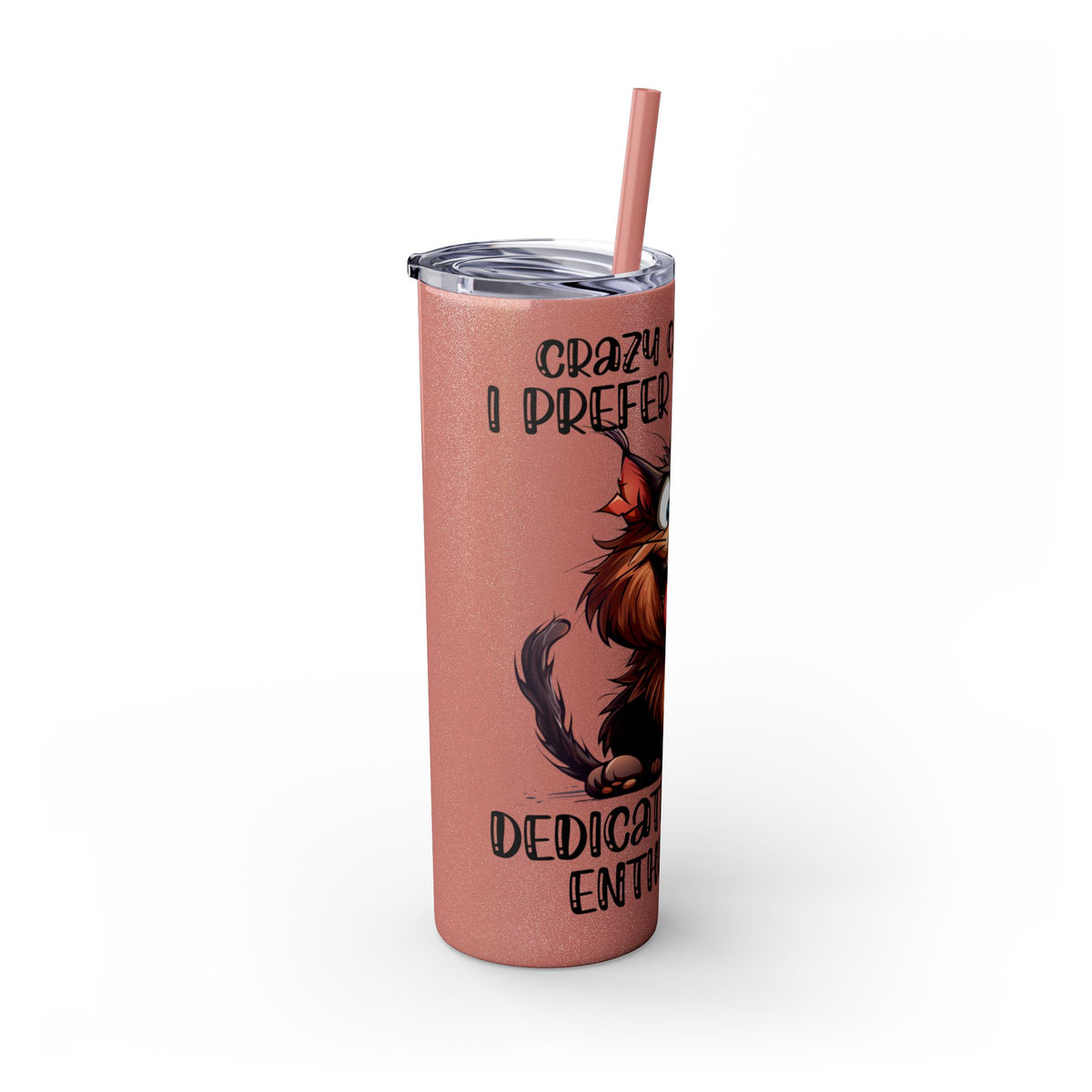 Funny Cat Skinny Tumbler with Straw, 20oz