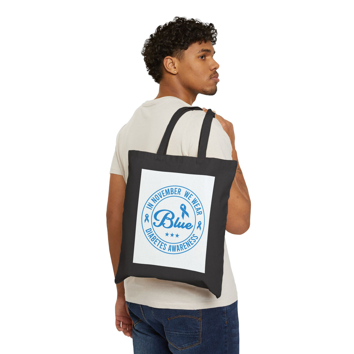 Blue Diabetes Awareness Tote Bag