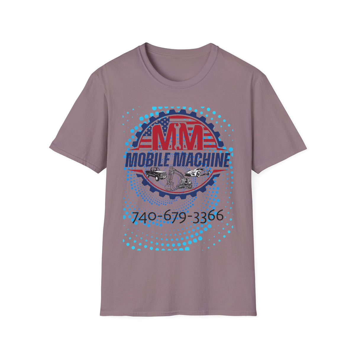 Retro Mobile Machine Unisex Softstyle T-Shirt - Vintage Car Graphic Tee
