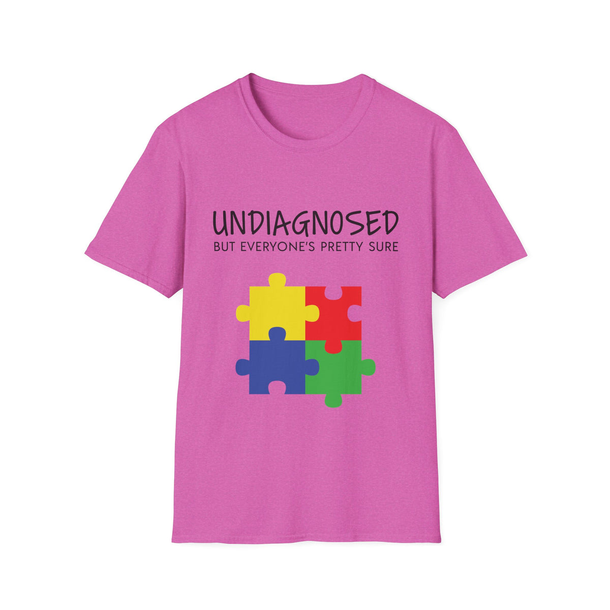 Unisex Softstyle T-Shirt - "Undiagnosed But Everyone's Pretty Sure" Puzzle Design